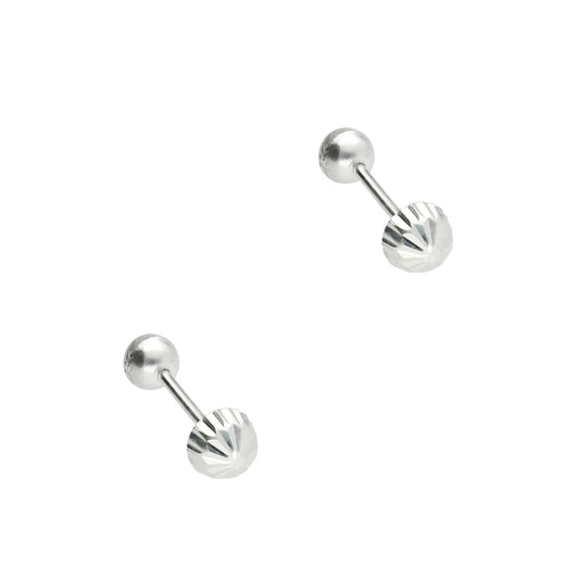 LPBR035 Aretes Broquel Plata Mod Honguitos 3 Mm Plata .925 Taxco MLM764969686