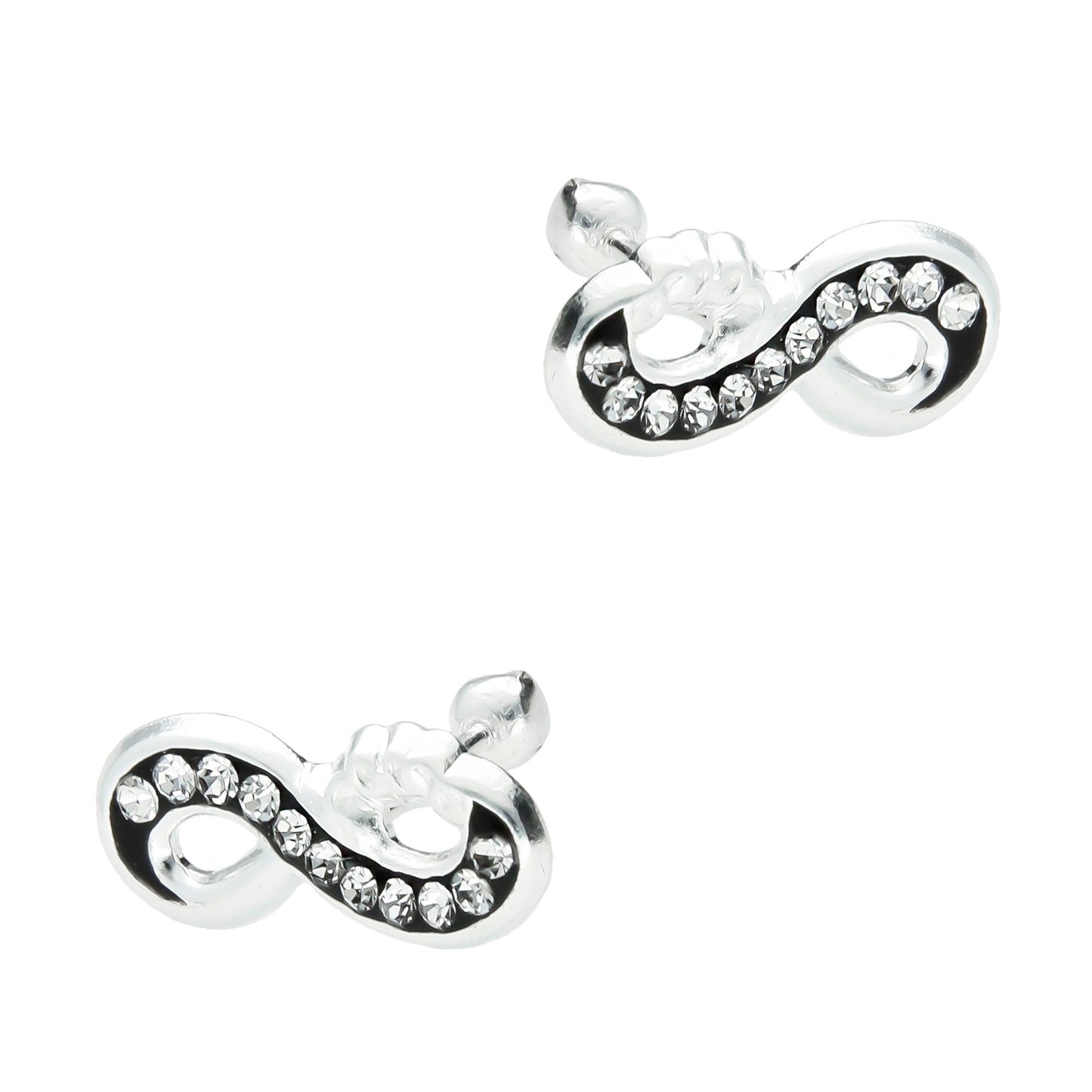 LPBR037 Aretes Broquel Plata Mod Infinitos Love Plata .925 Taxco MLM764969975