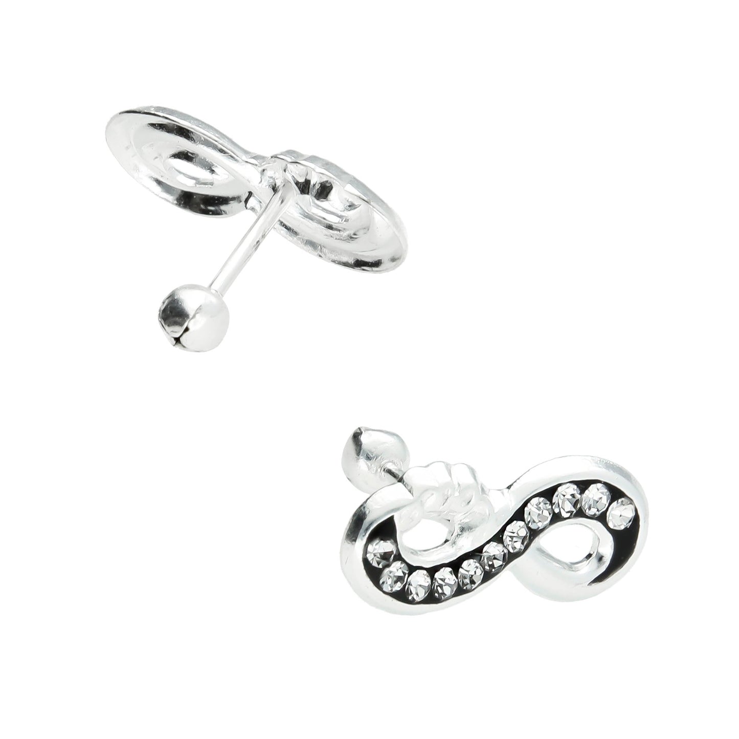 LPBR037 Aretes Broquel Plata Mod Infinitos Love Plata .925 Taxco MLM764969975