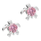 LPBR052 Aretes Broquel Plata Mod Tortugas Zirconia Plata .925 Taxco MLM764964233