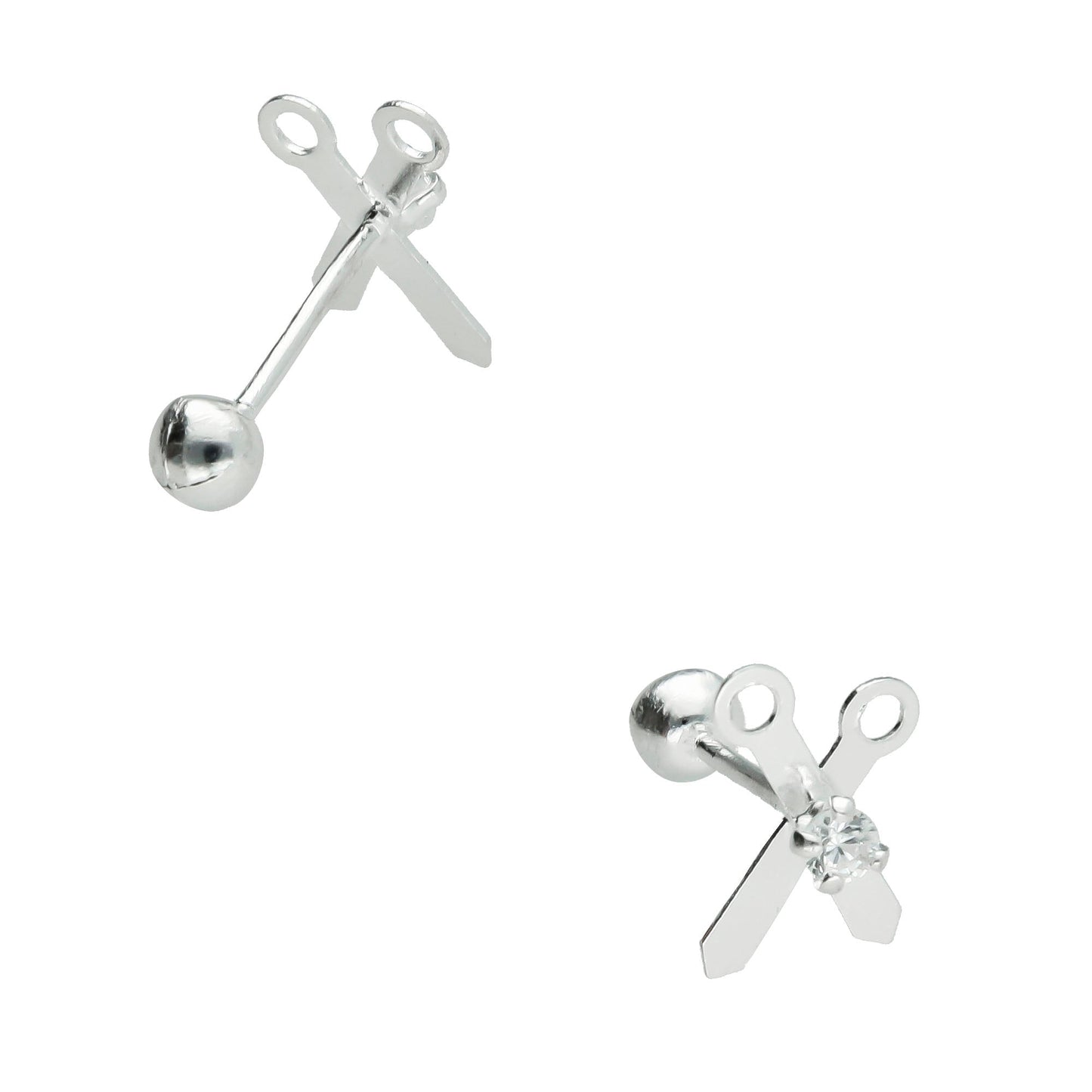 LPBR057 Aretes Broquel Tijeras En Plata .925 Taxco MLM827313924