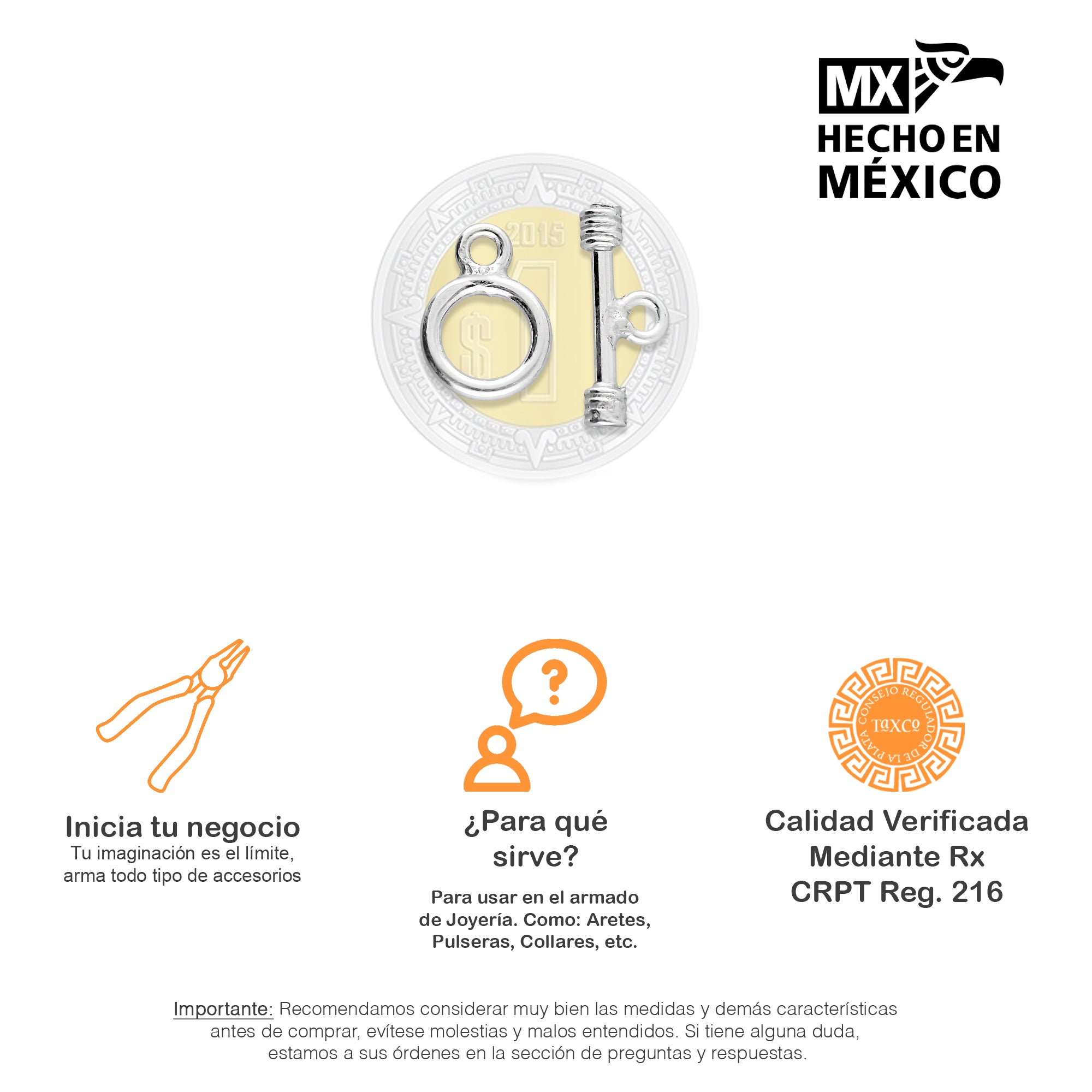 LPBRO001 Broche T en Espiral Para Armar en Plata .925 2947846112