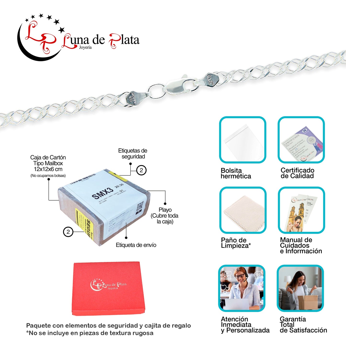 LPCU007-55 Cadena Doble Rombo 4 Mm X 55 Cm 739351178