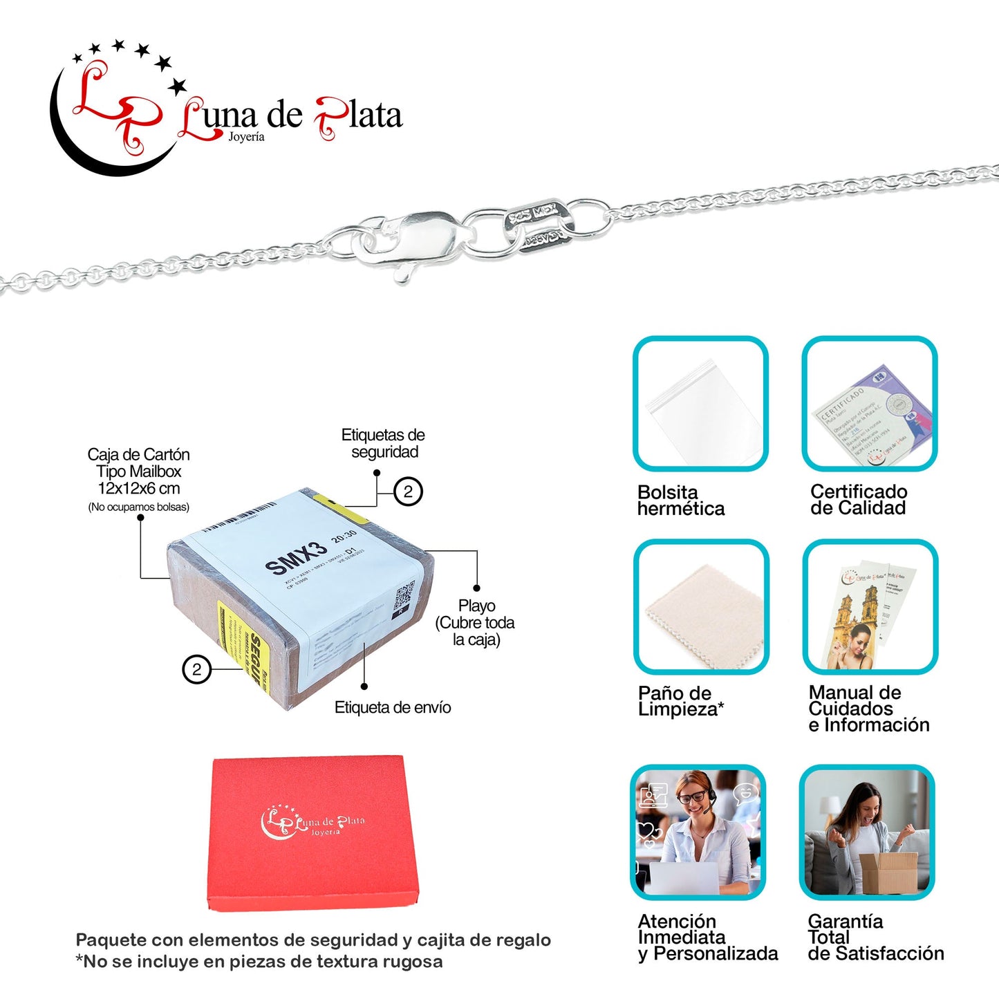 LPCU019-50 Cadena Viviana Bolitas 50 Cms 749289504