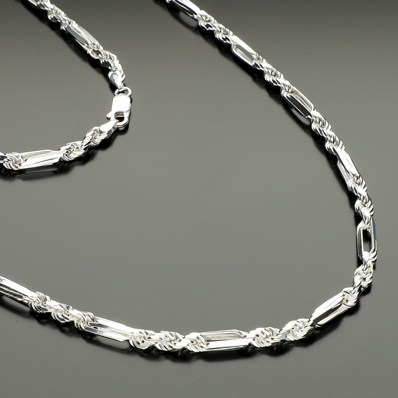LPCU039-60 Cadena Torsal Fígaro 5 mm x 60 cm Plata .925 Taxco Gro 1815018320