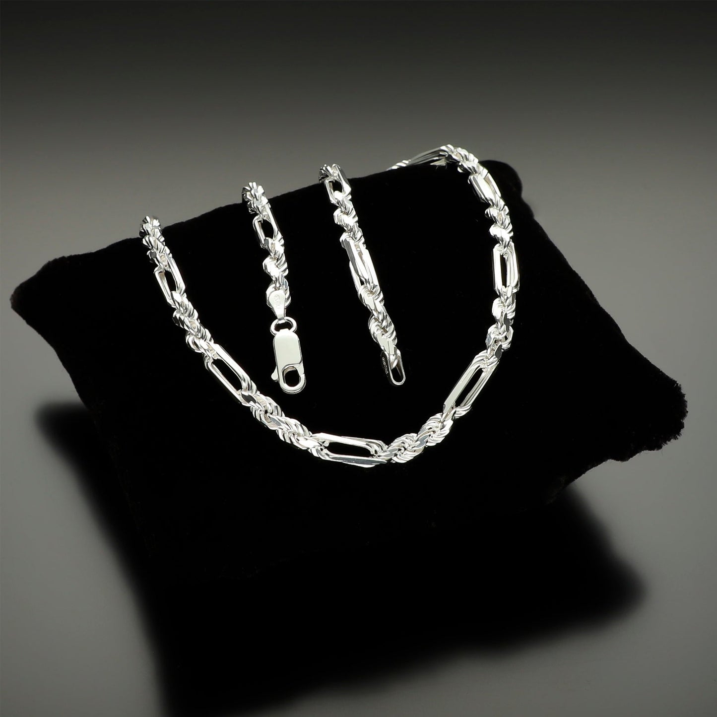 LPCU039-60 Cadena Torsal Fígaro 5 mm x 60 cm Plata .925 Taxco Gro 1815018320