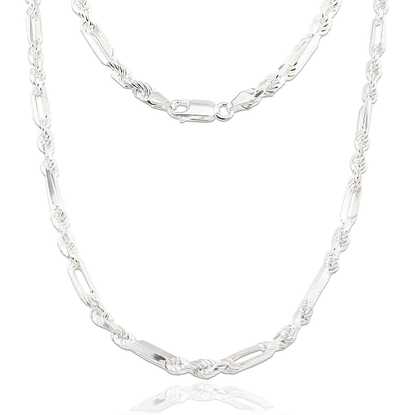 LPCU039-60 Cadena Torsal Fígaro 5 mm x 60 cm Plata .925 Taxco Gro 1815018320