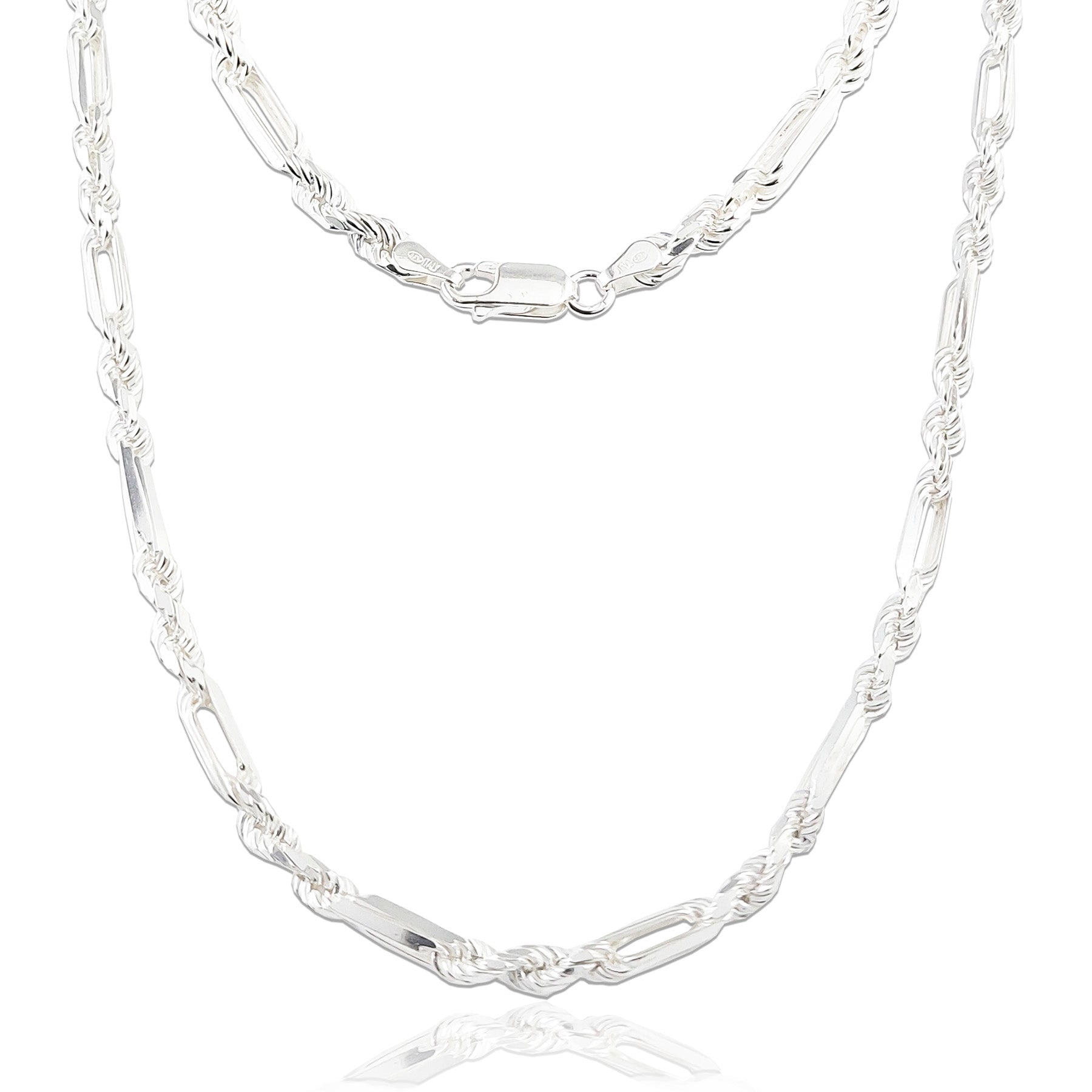 LPCU039-60 Cadena Torsal Fígaro 5 mm x 60 cm Plata .925 Taxco Gro 1815018320