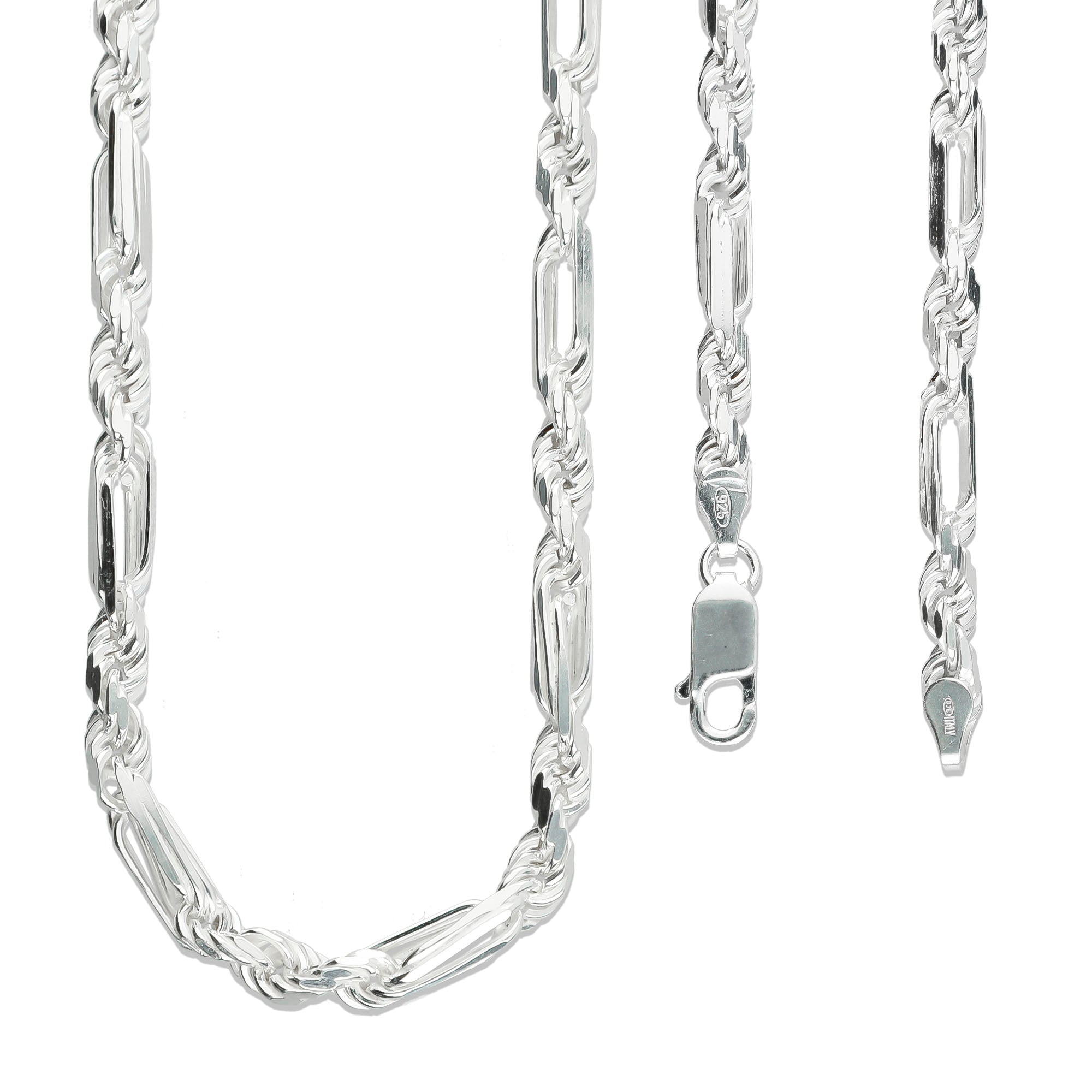 LPCU039-60 Cadena Torsal Fígaro 5 mm x 60 cm Plata .925 Taxco Gro 1815018320
