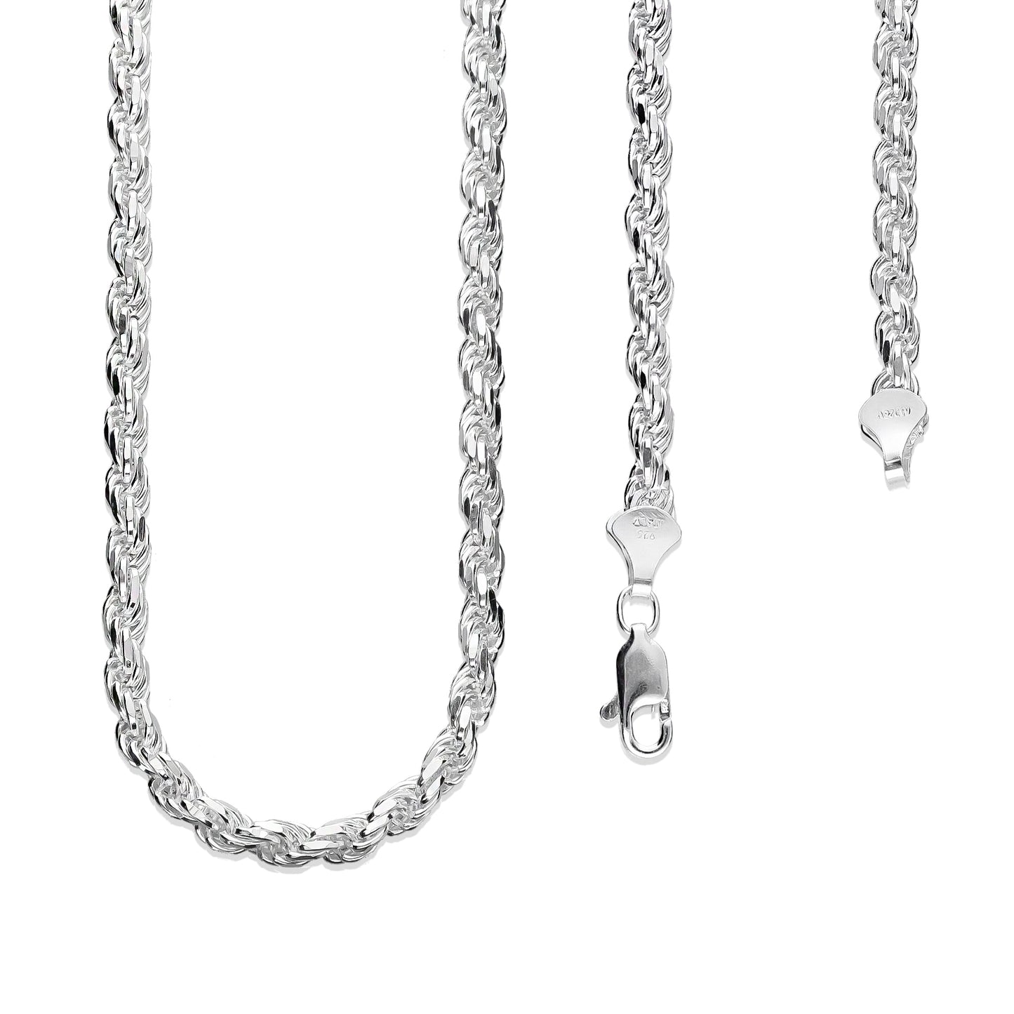 LPCU044-50 Cadena Torsal Diamantada 4 mm x 50 cm Plata .925 Taxco Gro 3076379303