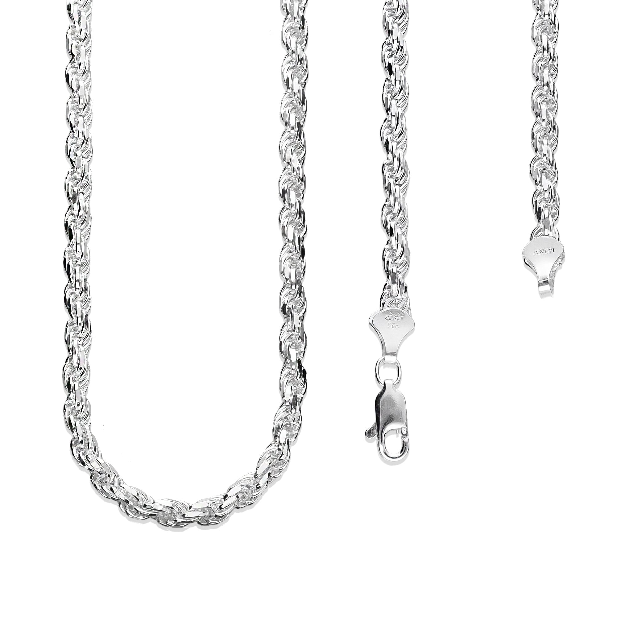 LPCU044-50 Cadena Torsal Diamantada 4 mm x 50 cm Plata .925 Taxco Gro 3076379303