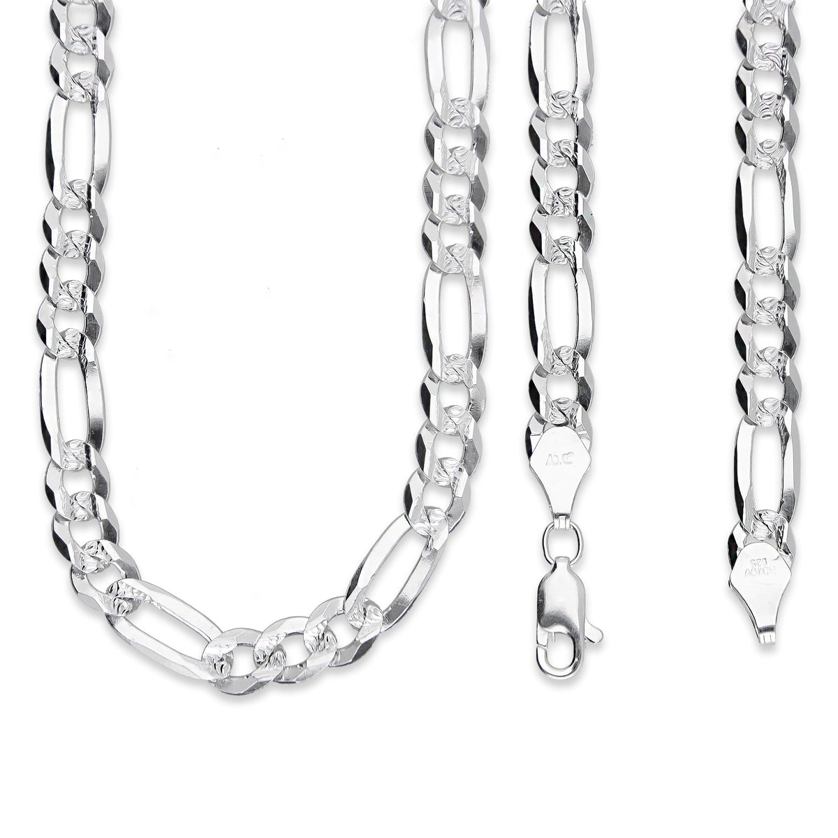 LPCU092-70 Cadena Cubana Americana 3*1 7 mm x 70 cm en Plata .9253726909109