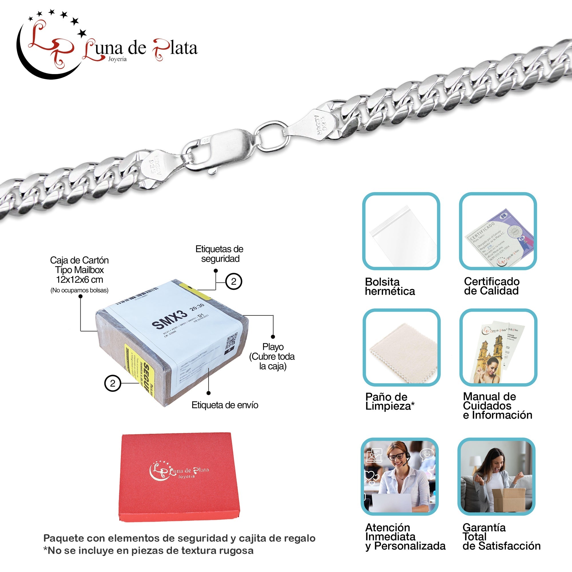 LPCU071-60 Cadena Cuba Lisa 5 mm x 60 cm en Plata .925 MLM5107524618