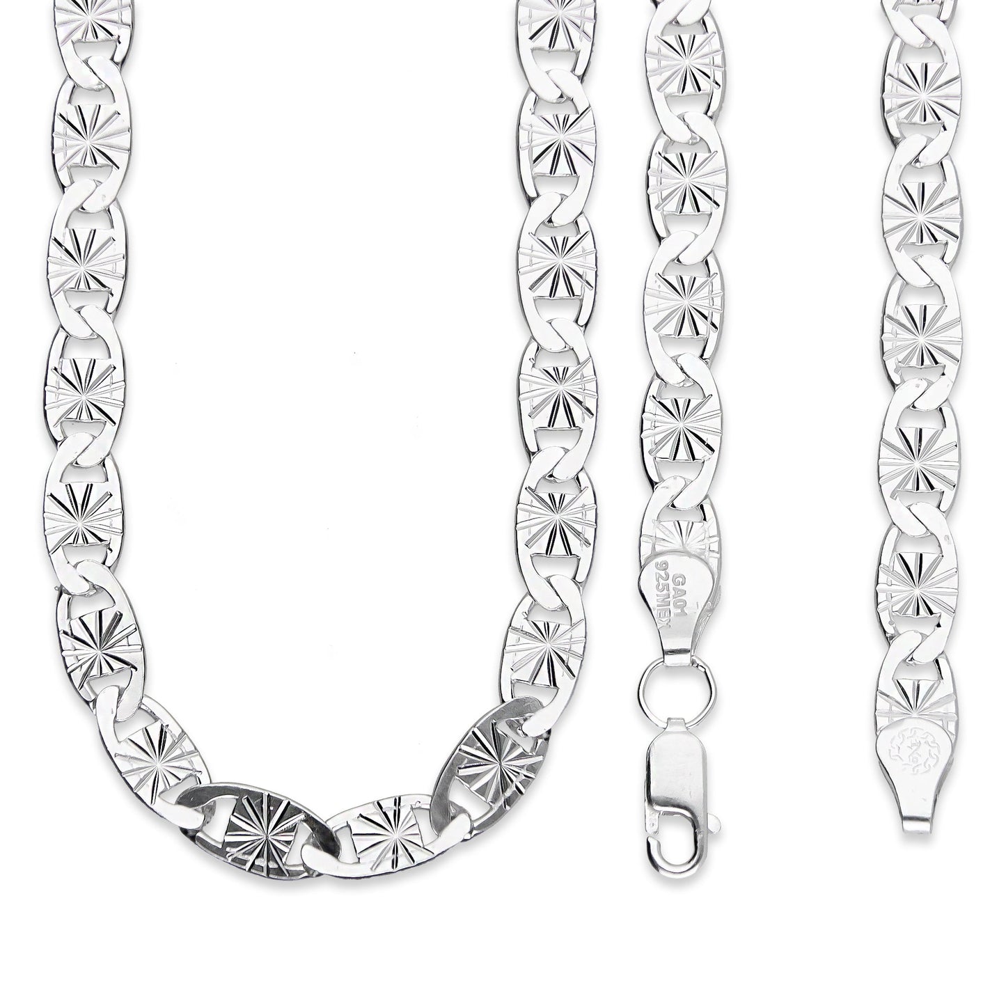 LPCU073-60 Cadena Gussi Estrella 6 mm x 60 cm en Plata .925 MLM5107468524