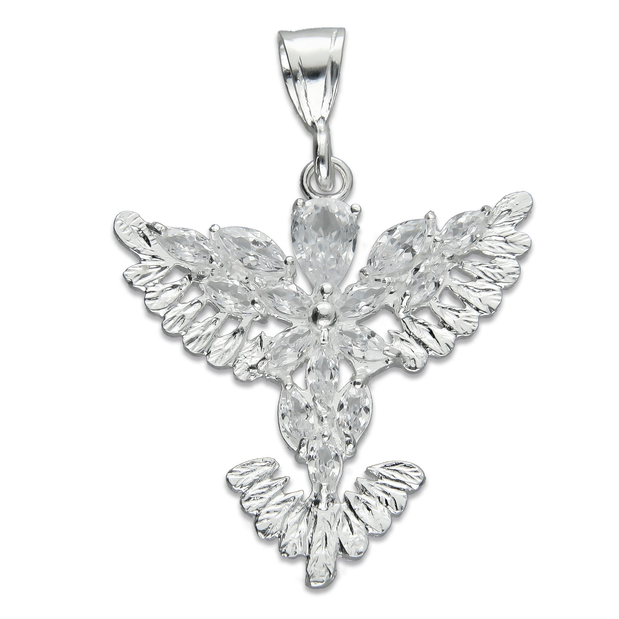 LPDJ003 Dije Ave Fénix Con Zirconia Super Brillo En Plata .925 MLM816808971