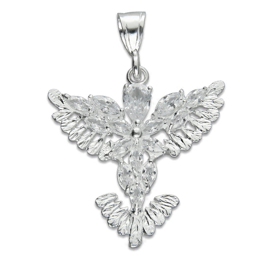 LPDJ003 Dije Ave Fénix Con Zirconia Super Brillo En Plata .925 MLM816808971