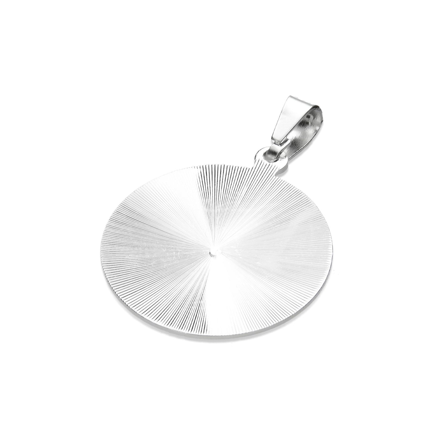 LPDJ050 Medalla Virgen Redonda Radial Diamantada En Plata .925 816815183