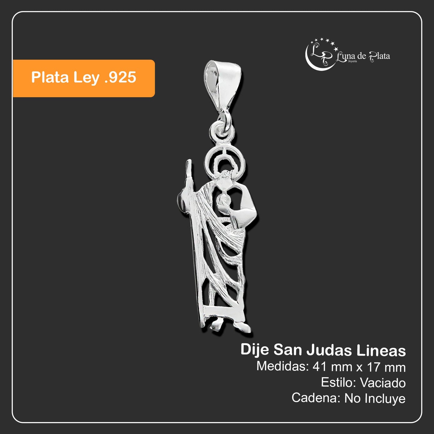 LPDJ097 Dije San Judas Líneas Plata .925 Taxco Gro 1385634553