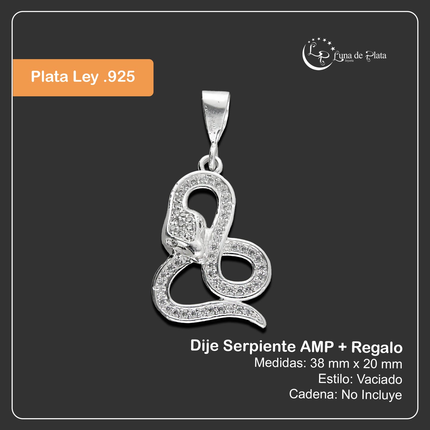 LPDJ104 Dije Serpiente AMP + Regalo Plata .925 Taxco Gro 1386605388