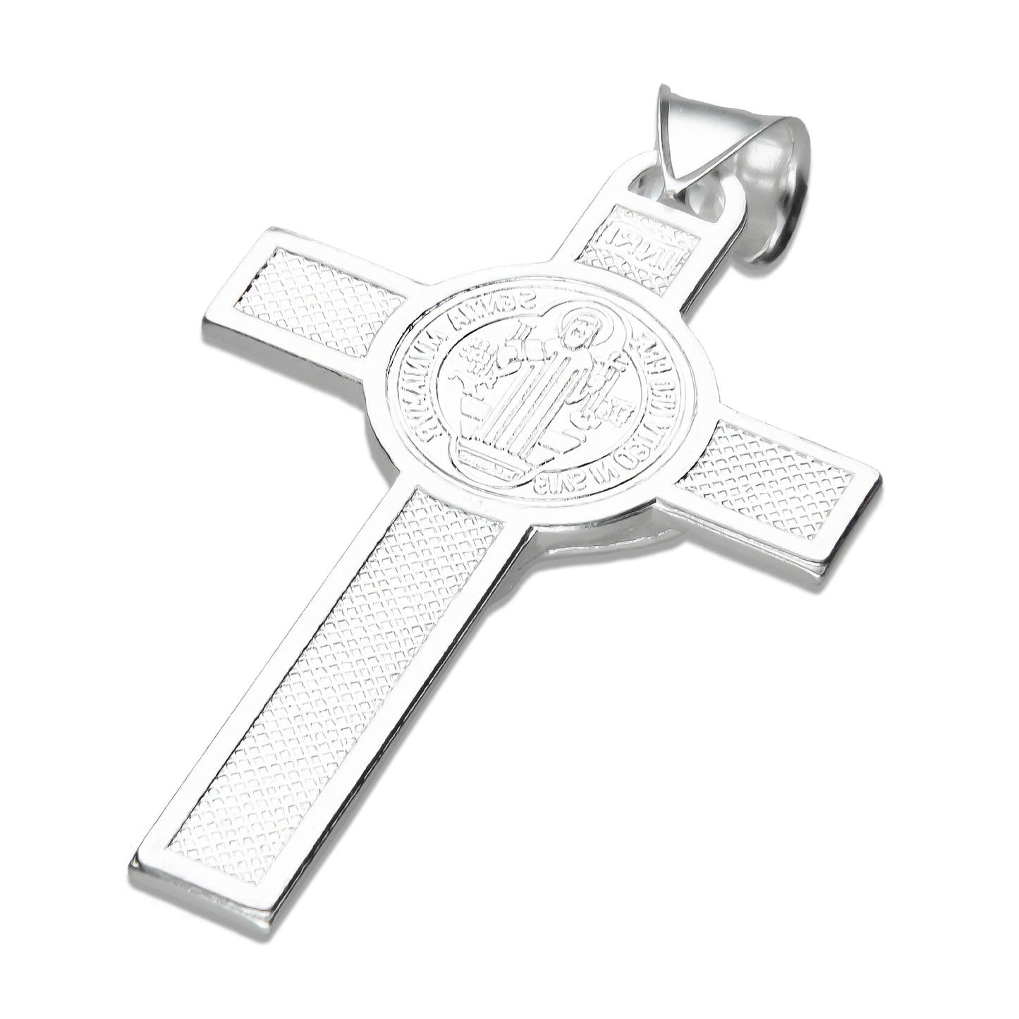 LPDJ121 Dije Maxi Crucifijo San Benito En Plata .925 Taxco Gro 844765494