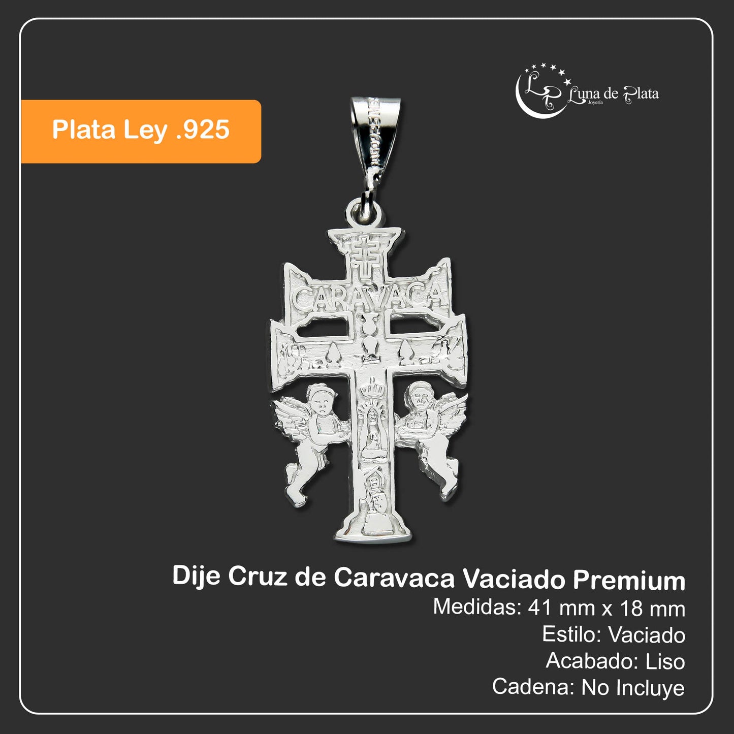 LPDJ215 Dije Cruz de Caravaca Vaciado Premium En Plata .925 1961220175