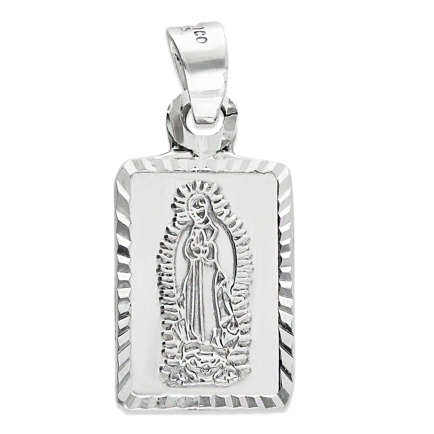 LPDJ219 Medalla Rectangular Virgen de Guadalupe Plata .925 Taxco Gro 2886377004