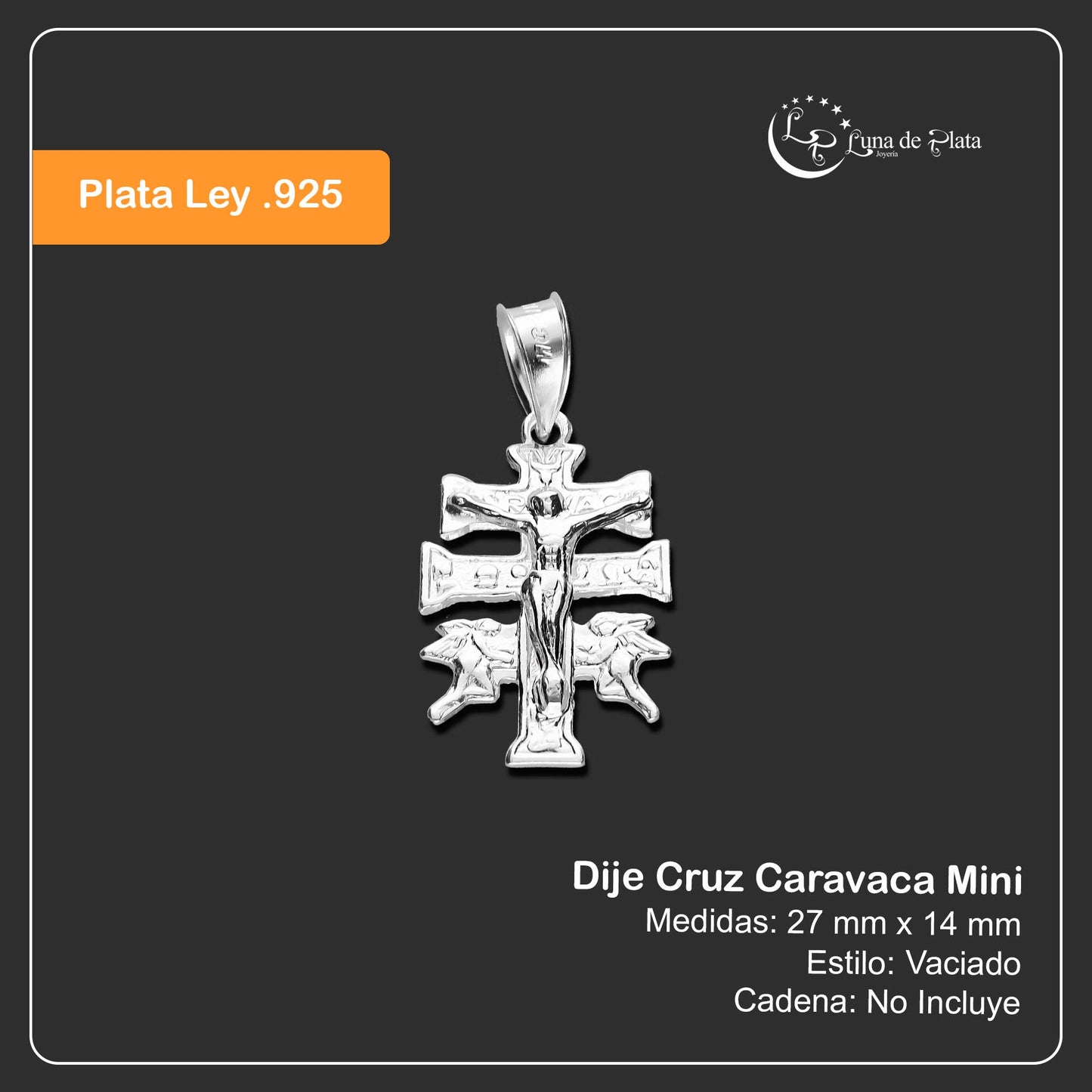 LPDJ227 Dije Cruz Caravaca Mini en Plata .925 Taxco Gro 3045468262