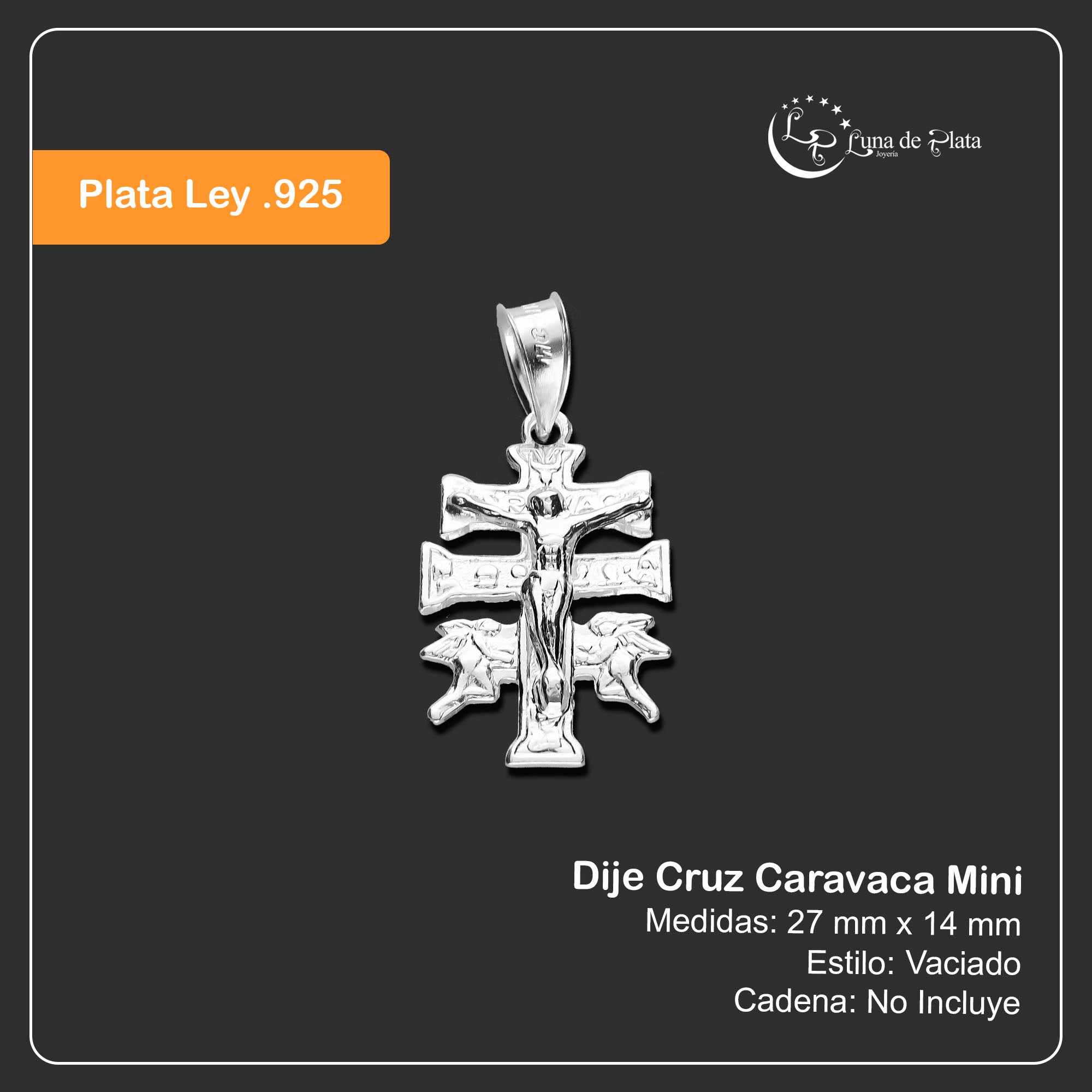 LPDJ227 Dije Cruz Caravaca Mini en Plata .925 Taxco Gro 3045468262