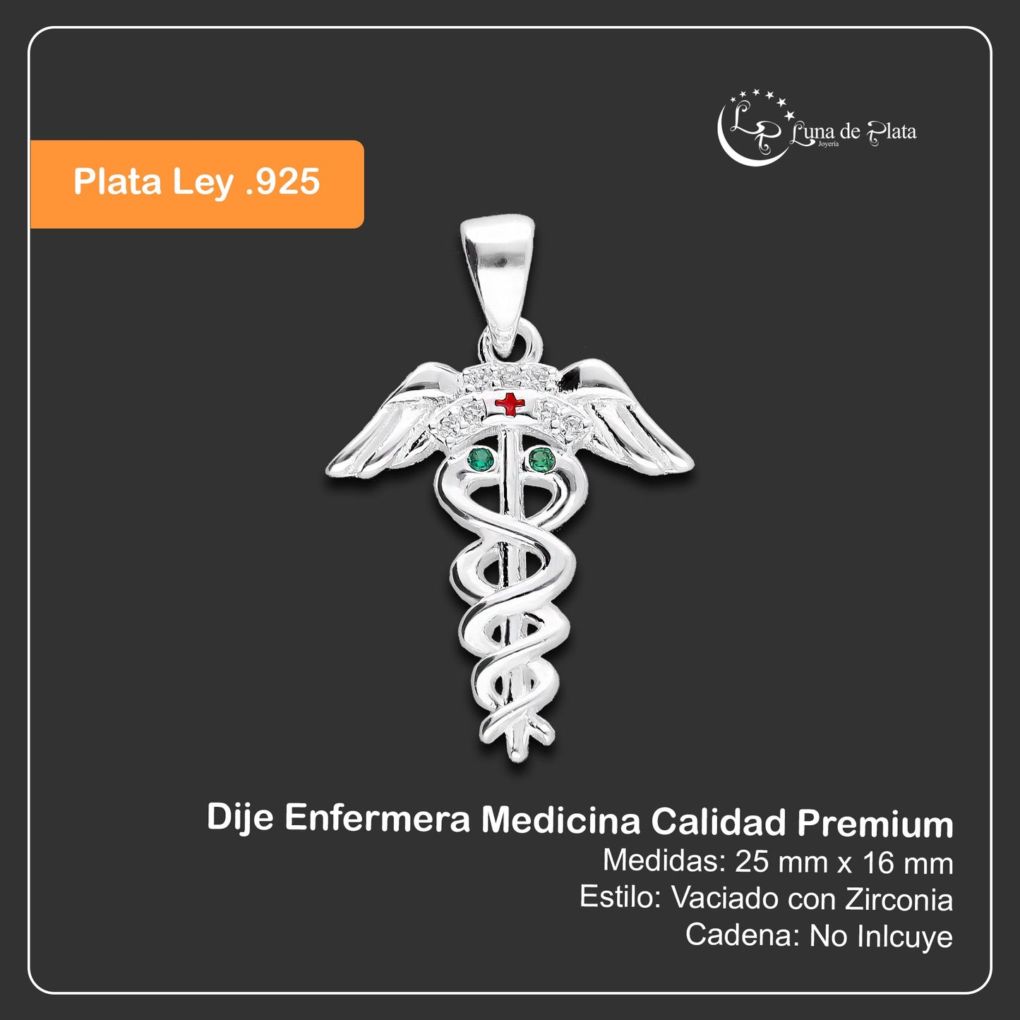 LPDJ235 Dije Enfermera Medicina Calidad Premium Plata .925 Taxco Gro 2068053913