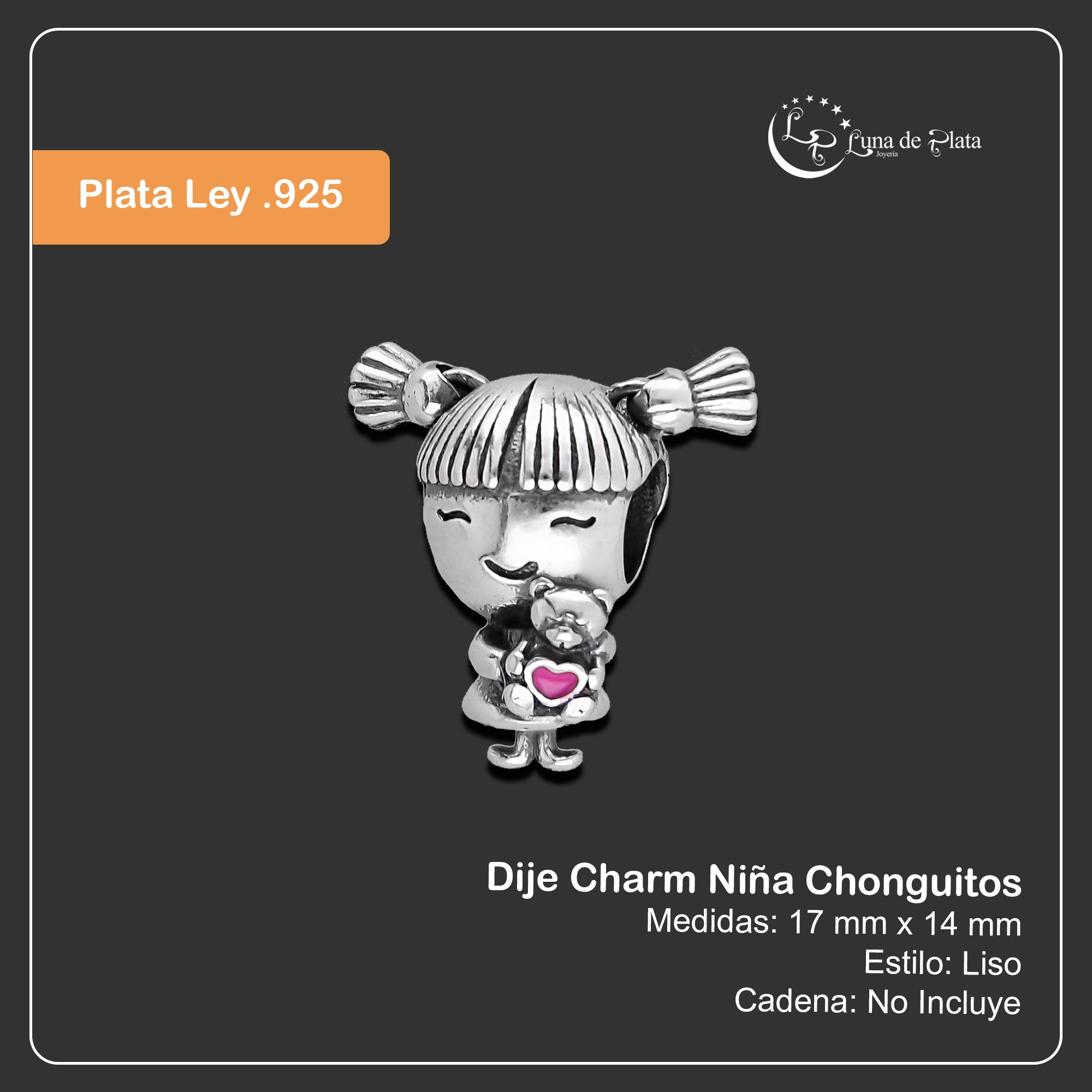 LPDJ251 Dije Charm Niña Chonguitos en Plata .925 Taxco Gro