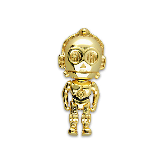 LPDJ265 Dije Charm C3PO Galaxias Dorada en Plata .925 Taxco Gro