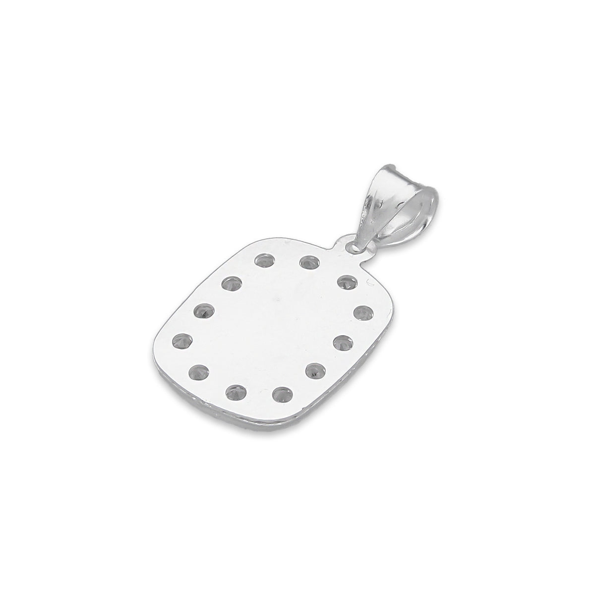 LPDJ282 Dije Medalla Virgen Rectangulo Micro en Plata .925 4429896722
