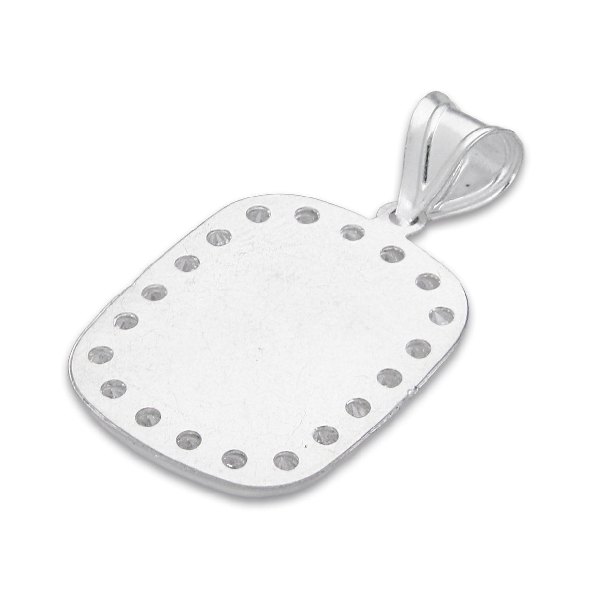 LPDJ290 Dije Medalla Virgen Rectangulo con Grabado Lasser Plata .925 4432344408