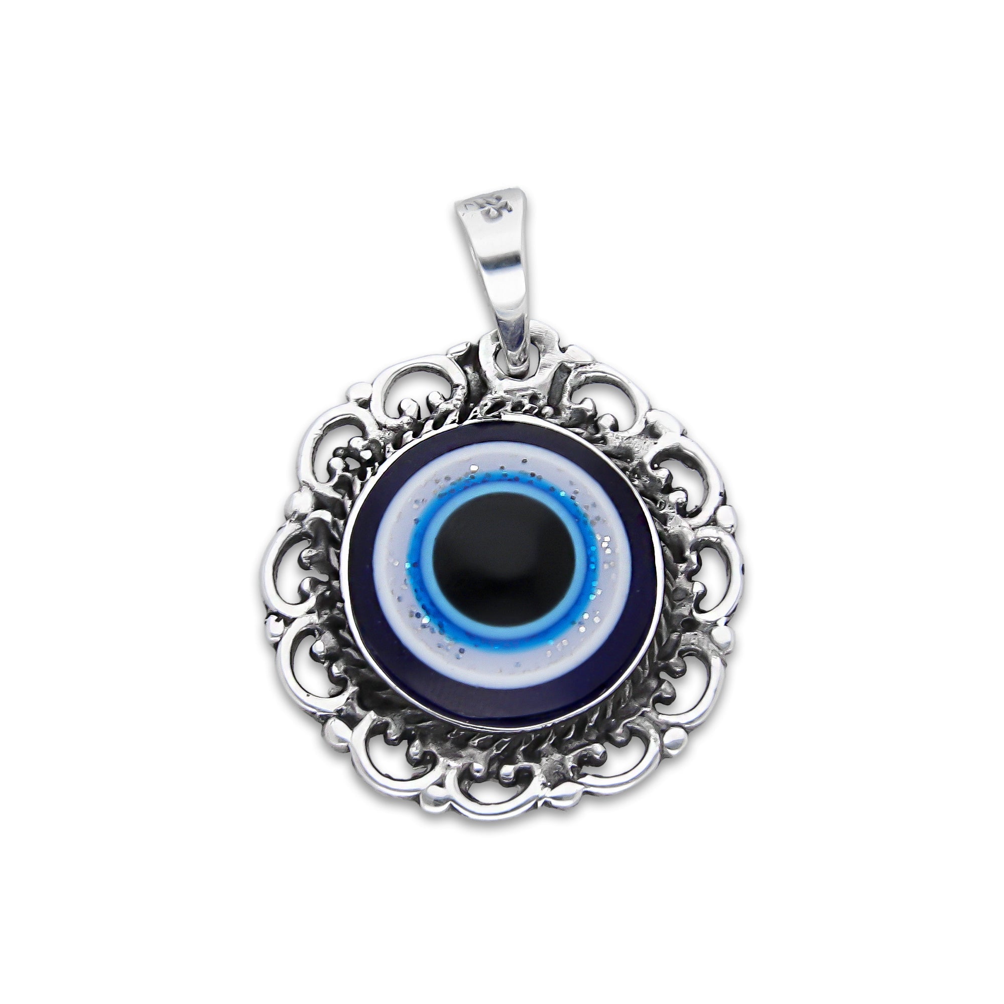 LPDJ301 Dije Ojo Turco Grande Olan 2.2 cm x 3 cm en Plata .925 4671659660