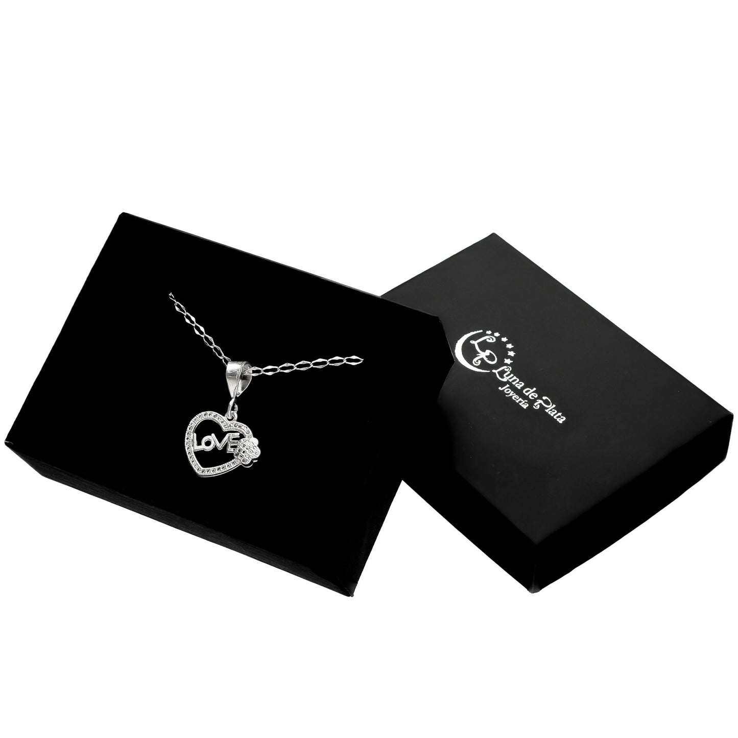 LPDP037 Dije Corazón Love F + Cadena 45 cm + Regalo Plata .925 Taxco Gro 1381088924