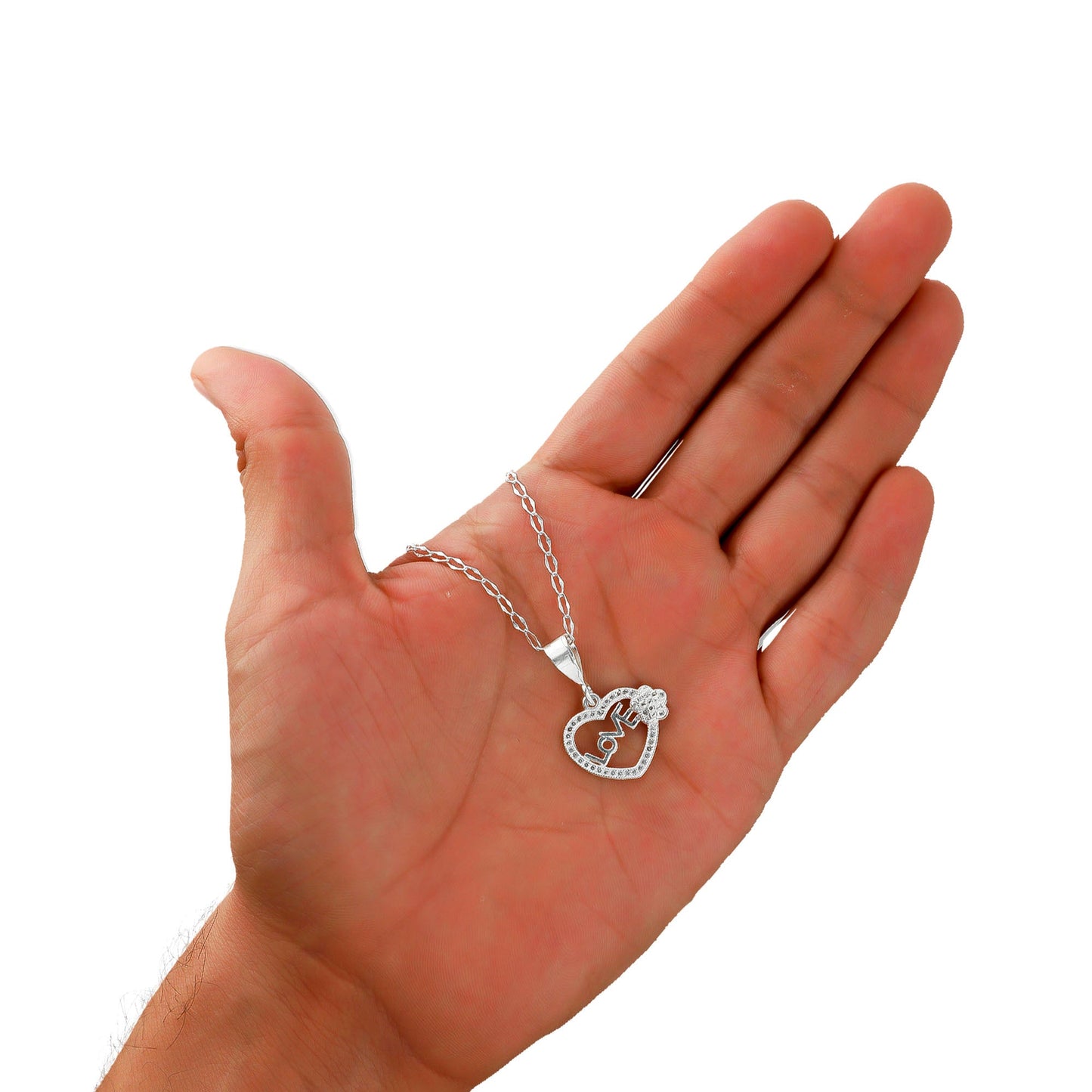 LPDP037 Dije Corazón Love F + Cadena 45 cm + Regalo Plata .925 Taxco Gro 1381088924