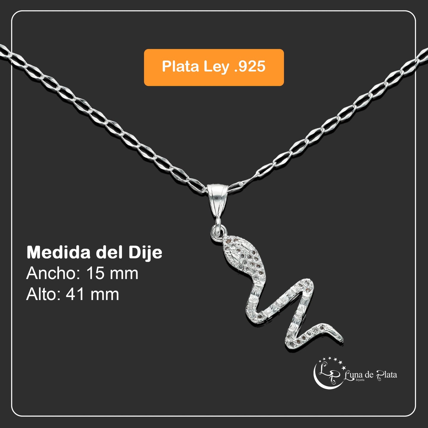 LPDP056 Dije Serpiente ZIG + Cadena 40 cm + Regalo Plata .925 Taxco Gro 1386631064