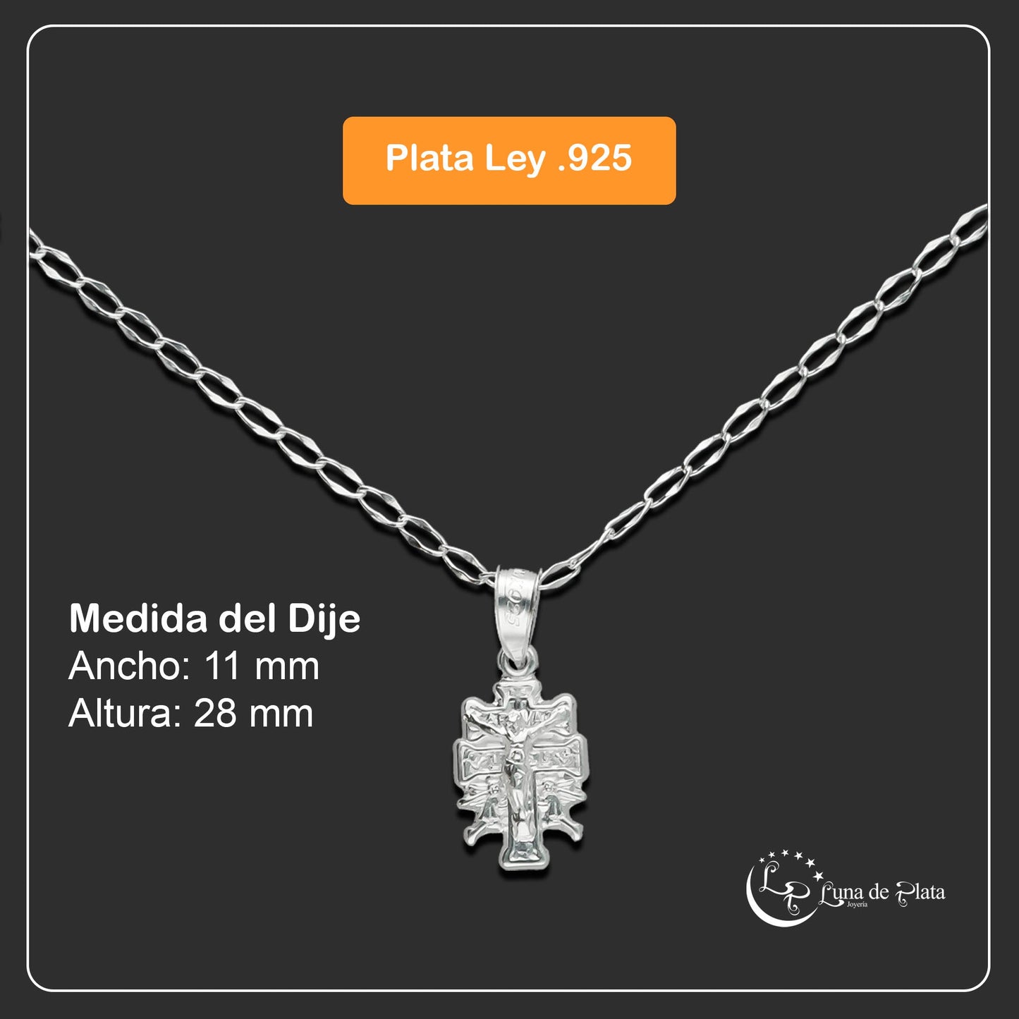 LPDP074 Dije Caravaca Micro + Cadena 40 cm + Regalo Plata .925 Taxco Gro 1410391503