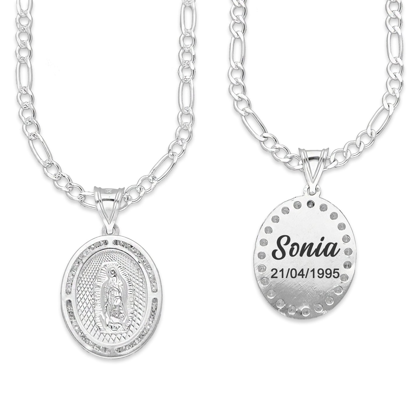 LPDP102 Cadena Con Medalla Virgen de Guadalupe Zirc En Plata .925 2637959200