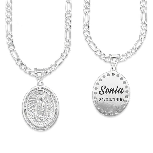 LPDP102 Cadena Con Medalla Virgen de Guadalupe Zirc En Plata .925 2637959200