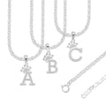 LPDP118 Cadena + Dije Letra Con Corona Abecedario con Zirconia en Plata .925 Taxco Gro
