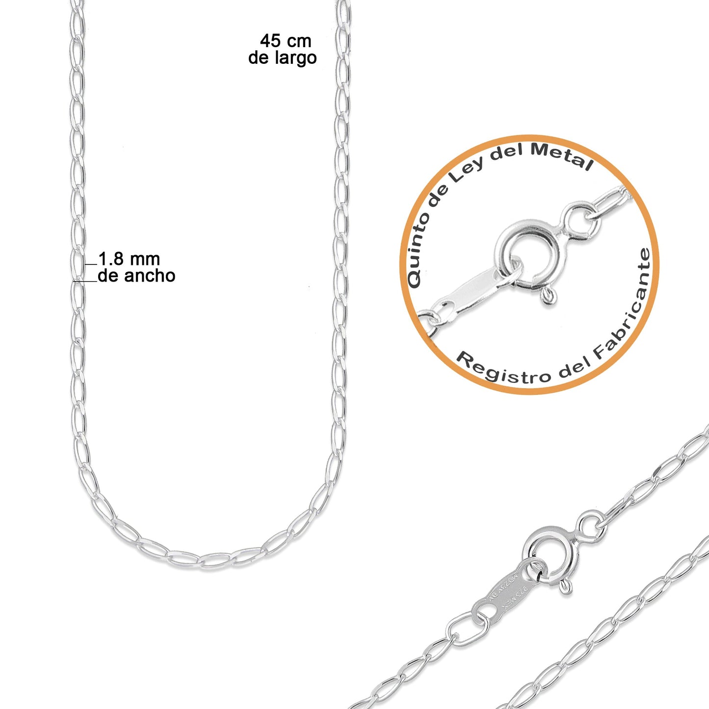 LPDP134 Cadena + Dije Medalla Virgen Rectangulo Micro en Plata .925 2594100249