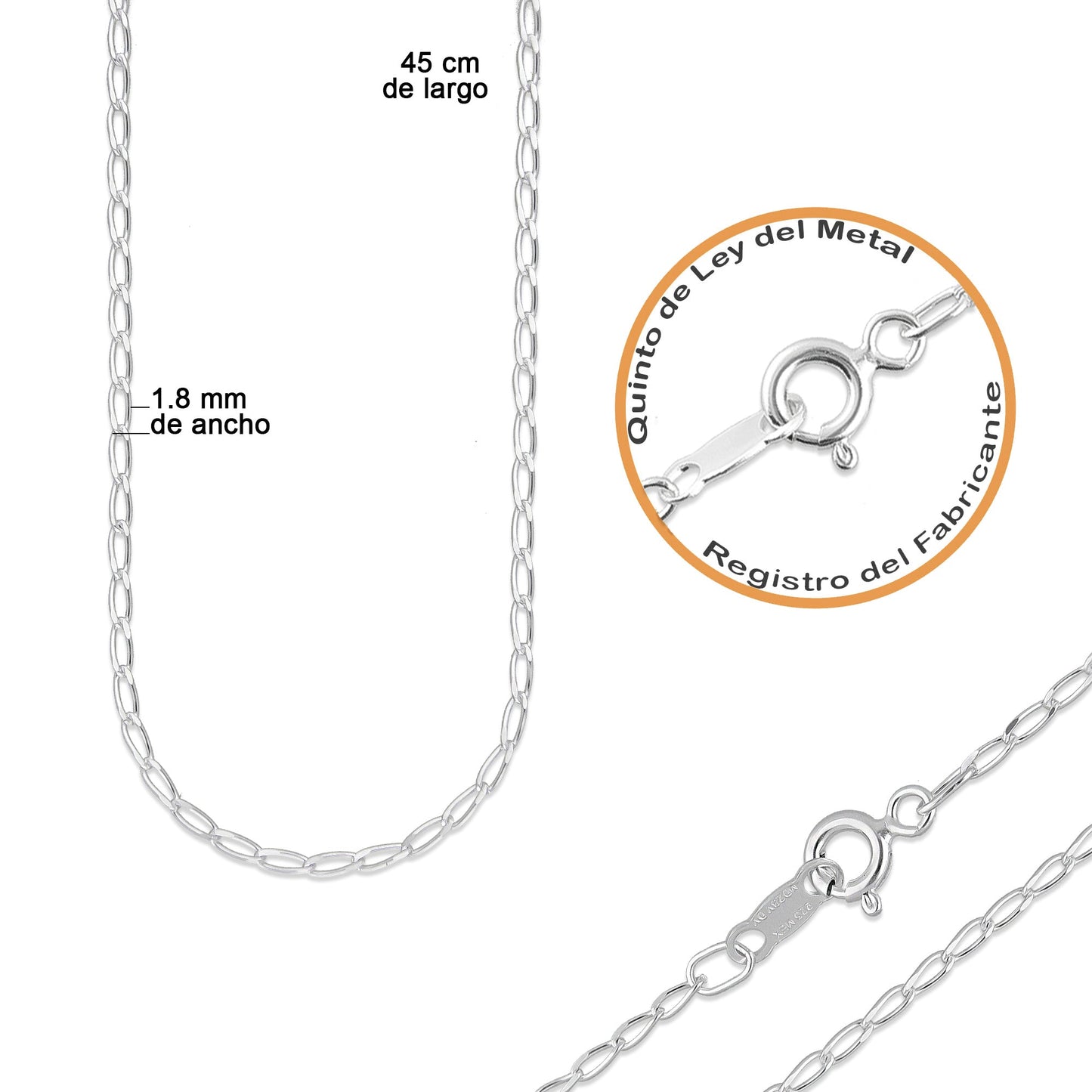 LPDP135 Cadena + Dije Medalla Virgen Redonda Micro en Plata .925 4440232464