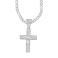 LPDP136 Cadena + Dije Crucifijo Struct Pavé 1.8 cm x 3.7 cm en Plata .925 2600999315