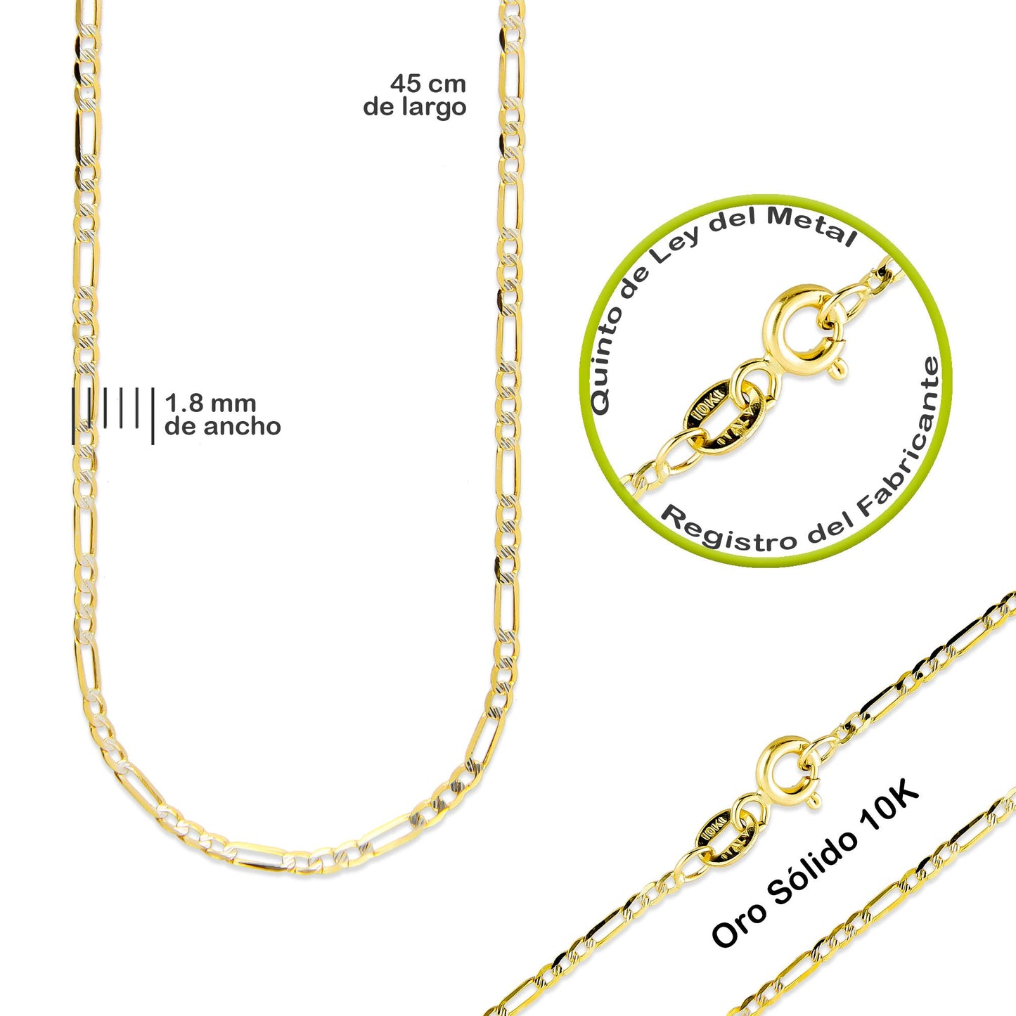 LPDPAU005 Medalla Virg Ol Ov con Zirc + Cadena Oro Sólido 10 K Italiano 2015556407