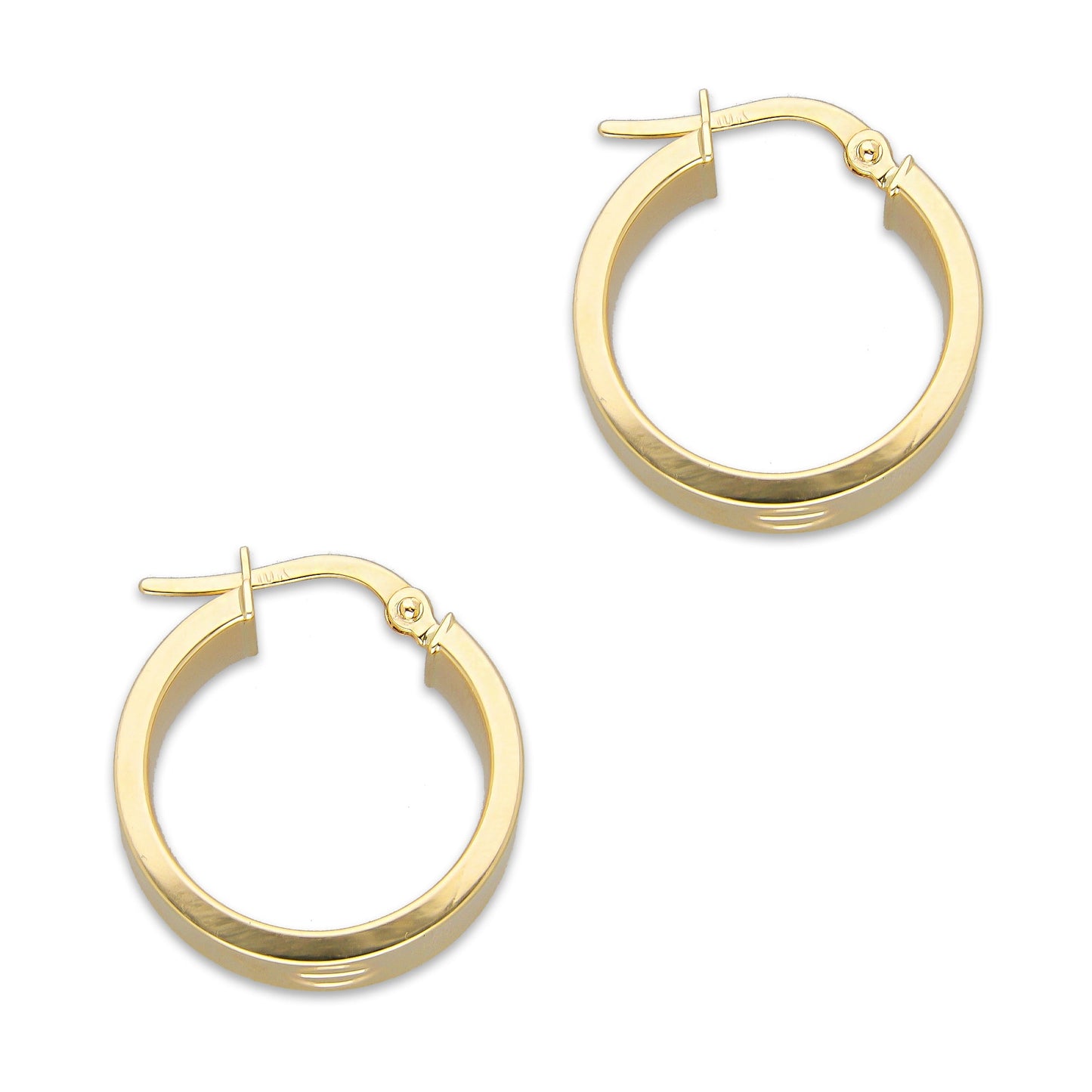 LPEAR023 Arete Arracada Lisa Cart Tornillo en Oro Sólido 10K Ancho 6 mm, Grosor 2 mm, Diámetro 1.9 cm