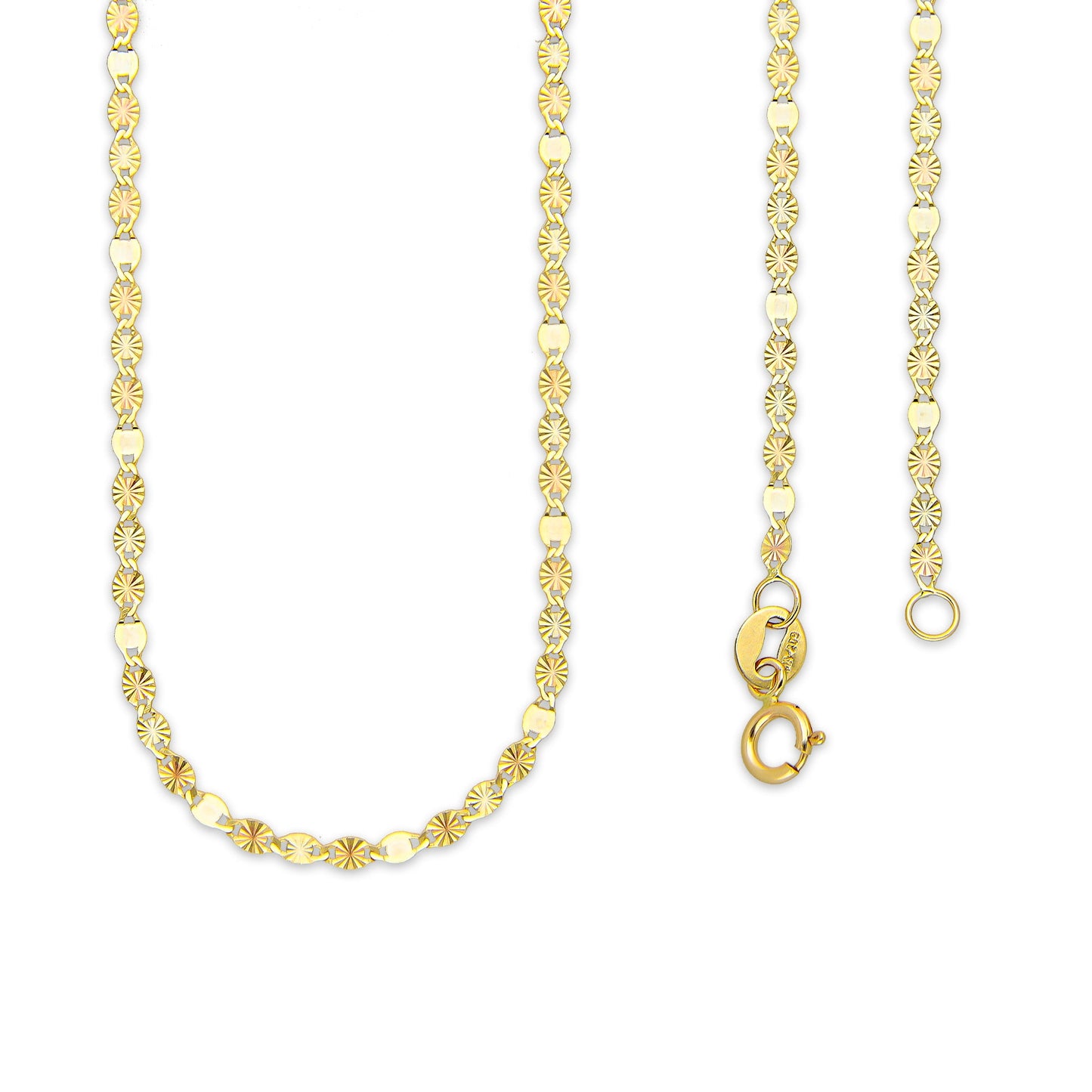LPECU004-40 Cadena Oro Sólido 10K Florentino Mod Ancla Óvalo Diamantada 3x1 2 mm x 40 cm 4287536434