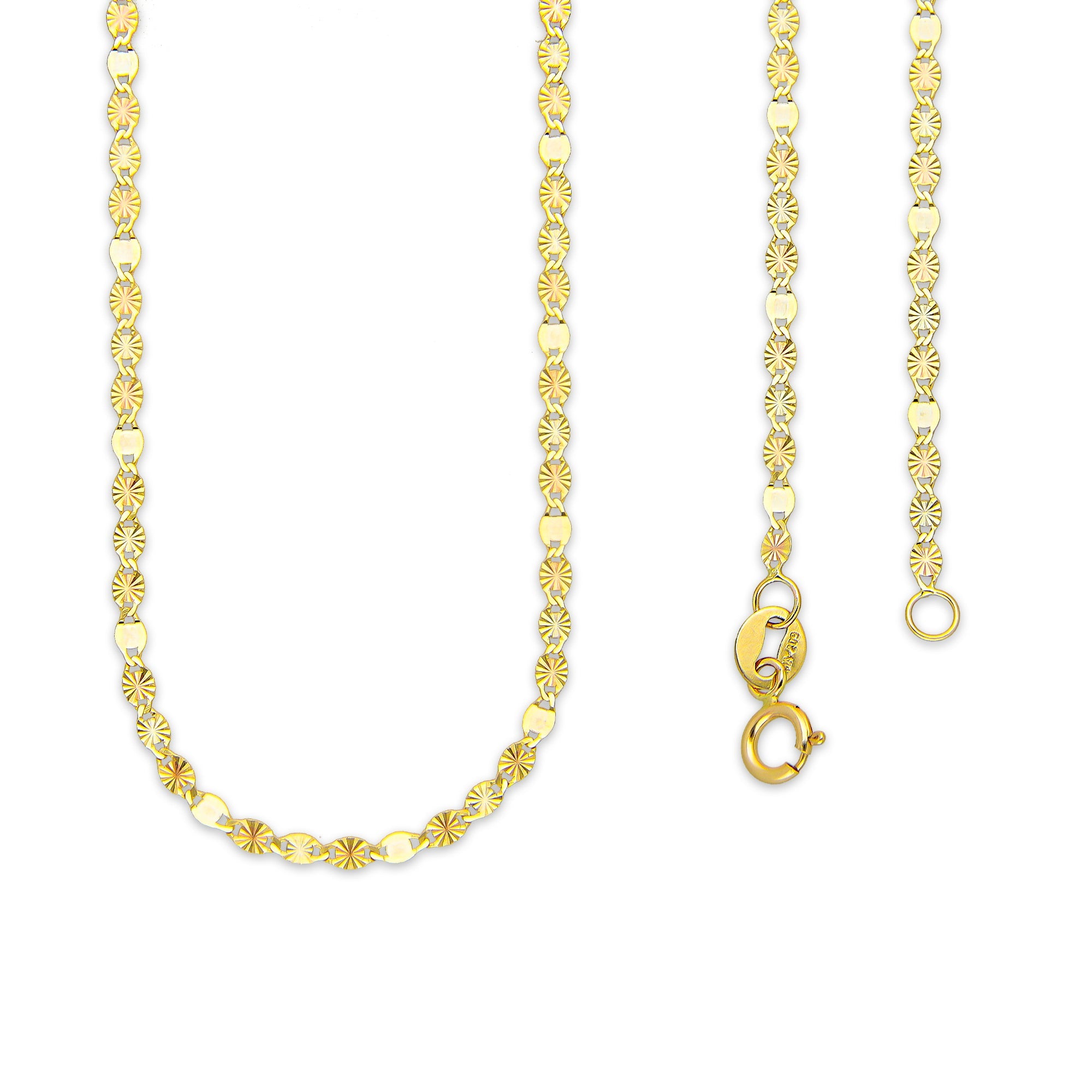 LPECU004-45 Cadena Oro Sólido 10K Florentino Mod Ancla Óvalo Diamantada 3x1 2 mm x 45 cm 4287938860