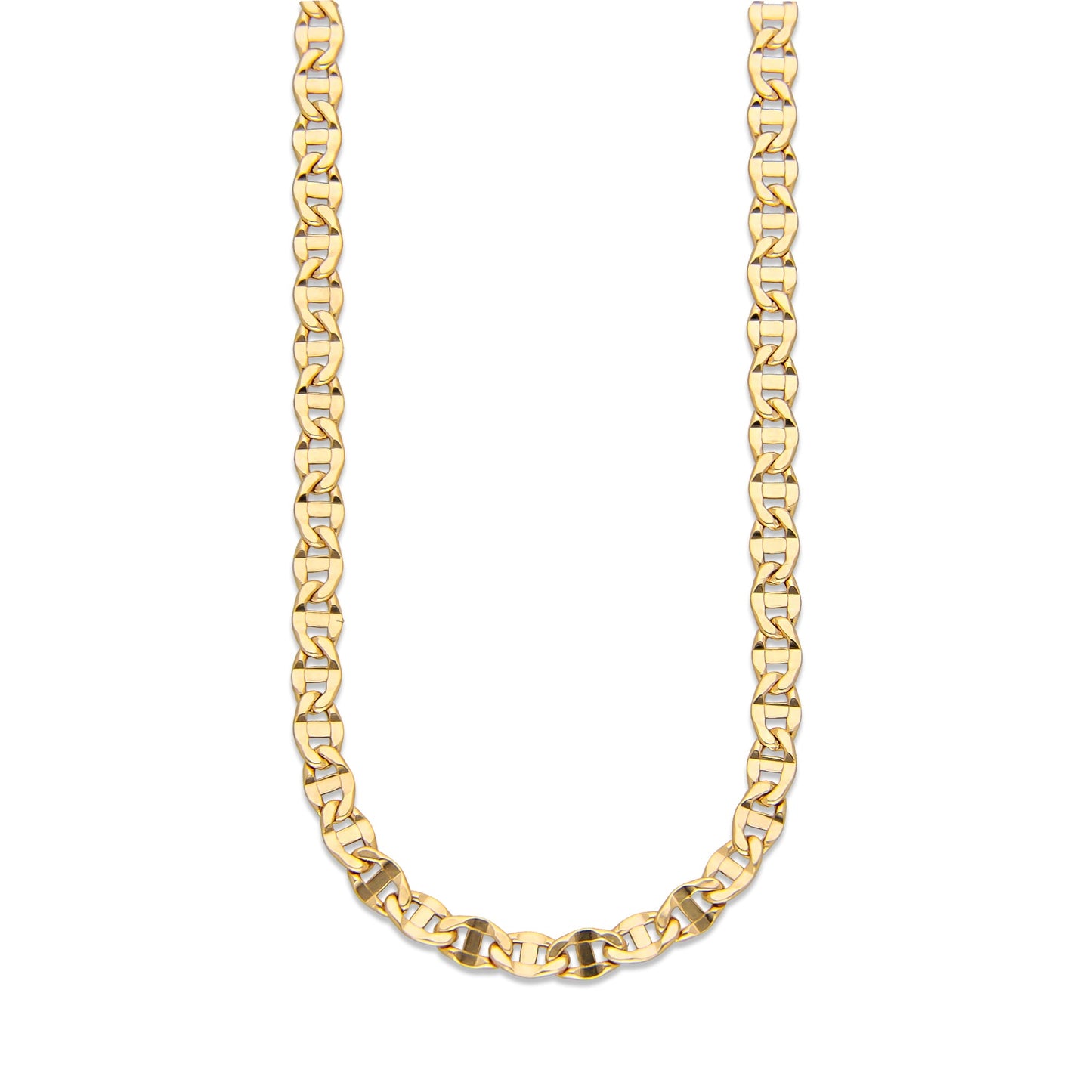 LPECU005-55 Cadena Oro Sólido 10K Mod Ancla Lisa 3 mm x 55 cm