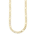 LPECU006-55 Cadena Oro Sólido 10K Mod Fígaro 3*1 Diamantada 3.5 mm x 55 cm